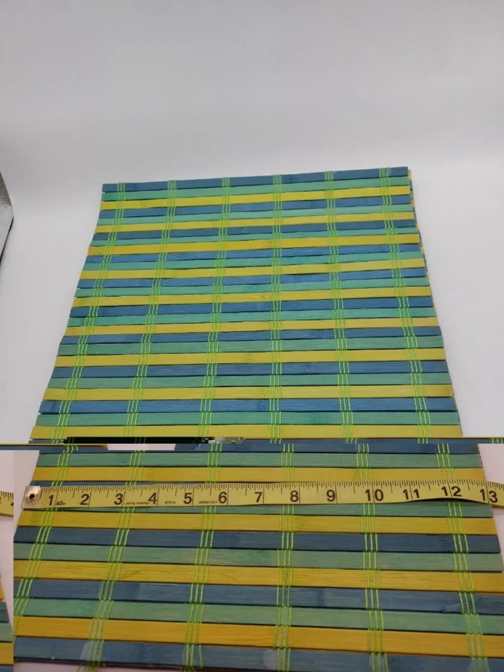 Bamboo Placemats Green Yellow Blue Set Of 4